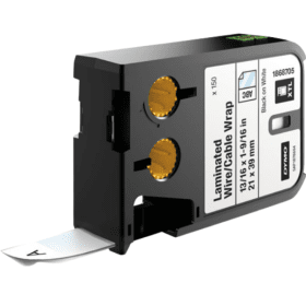 Dymo 1868705 Original Black on White Wire Cable Wrap 21mm x 39mm 