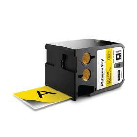 Dymo 1868775 Black on Yellow Vinyl Labelling Tape 54mm x 7m Original