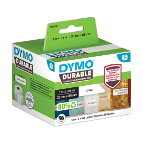 Dymo 1933081 2112285 White Durable Shelving Labels 89mm x 25mm 1 x 700 Labels Original B Grade