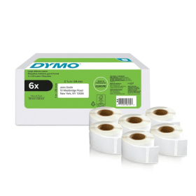 Dymo 2177564 White Shipping Label Roll 25mm x 54mm 6 x 500 Labels Original