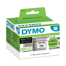 Dymo 2187329 White Stock Rotation Label Roll 70mm x 54mm 400 Labels Original