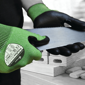 Eco Cut Nitrile Palm Coated Hydrophobic Treated Gloves Large Green Black 10 Pack 795624 F
