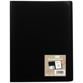 Eco Eco 100 Recycled Flexicover Display Book 20 Pockets A5 Black 583055 F