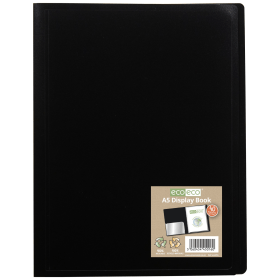 Eco Eco 100 Recycled Flexicover Display Book 40 Pockets A5 Black 583056 F