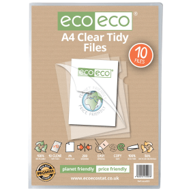 Eco Eco 50 Recycled Bag Tidy Files A4 Clear 10 Pack 583078 F