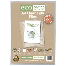 Eco Eco 50 Recycled Bag Tidy Files A4 Clear 25 Pack 615719 F