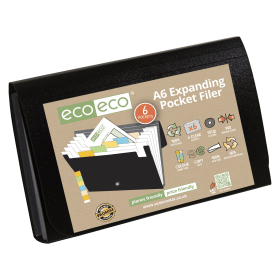 Eco Eco 50 Recycled Expanding File 6 Part A6 Black 583067 F