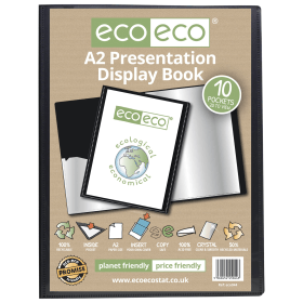 Eco Eco 50 Recycled Presentation Display Book 10 Pockets A2 Black 544735 F