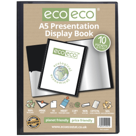 Eco Eco 50 Recycled Presentation Display Book 10 Pockets A5 Black 544732 F