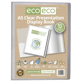 Eco Eco 50 Recycled Presentation Display Book 10 Pockets A5 Clear 819177 F
