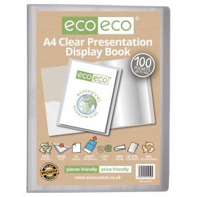 Eco Eco 50 Recycled Presentation Display Book 100 Pockets A4 Clear 892150 F