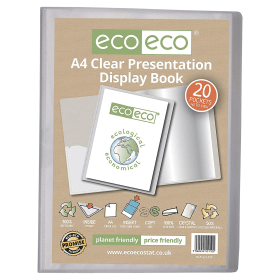 Eco Eco 50 Recycled Presentation Display Book 20 Pockets A4 Clear 773570 F
