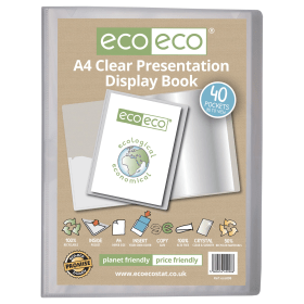 Eco Eco 50 Recycled Presentation Display Book 40 Pockets A4 Clear 615720 F