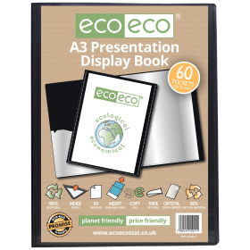 Eco Eco 50 Recycled Presentation Display Book 60 Pockets A3 Black 583076 F
