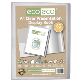 Eco Eco 50 Recycled Presentation Display Book 60 Pockets A4 Clear 615721 F