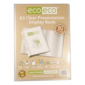 Eco Eco 50 Recycled Presentation Display Book 80 Pockets A3 Clear 892151 F