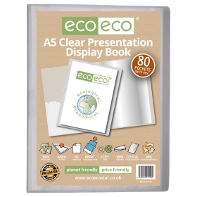 Eco Eco 50 Recycled Presentation Display Book 80 Pockets A5 Clear 892147 F