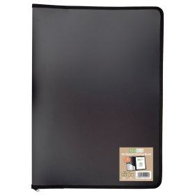 Eco Eco 50 Recycled Zipped Display Book 30 Pockets A3 Black 615713 F