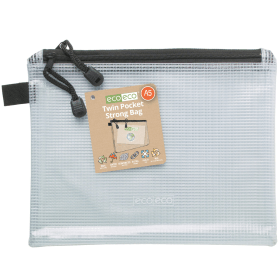 Eco Eco 90 Recycled Twin Pocket Strong Bag A5 Clear 583091 F