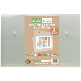 Eco Eco 95 Recycled Triple Storage Stud Wallet A4 Clear 544741 F