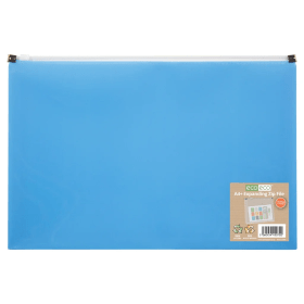 Eco Eco A4 50 Recycled Expanding Zip File A4 Blue 883701 F