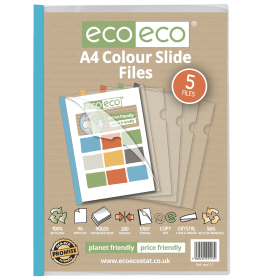 Eco Eco A4 50 Recycled Easy Slide Files Assorted 5 Pack 787847 F