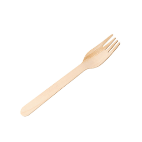 Economy Disposable Birch Wood Fork 16cm 100 Pack 904527 F