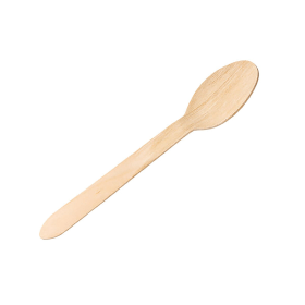 Economy Disposable Birch Wood Spoon 16cm 100 Pack 904526 F