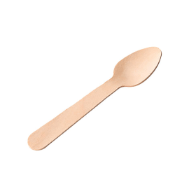 Economy Disposable Birch Wood Teaspoon 11cm 100 Pack 904529 F