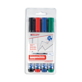 Edding 360 Drywipe Markers Bullet Tip 1.5 3mm Line Assorted 4 Pack 435997 F