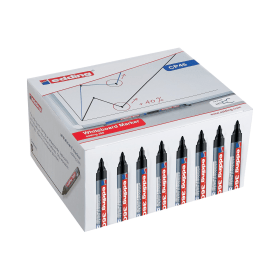Edding 360 Drywipe Markers Bullet Tip 1.5 3mm Line Black 50 Pack 479016 F