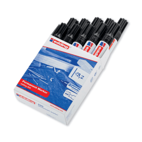 Edding 500 Permanent Marker Chisel Tip Black 10 Pack 100717 F
