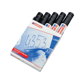 Edding 800 Permanent Marker Chisel Tip Black 5 Pack 105141 F
