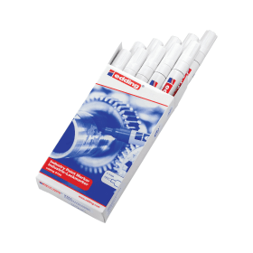 Edding 8750 Industry Paint Marker Bullet Tip White 10 Pack 795526 F