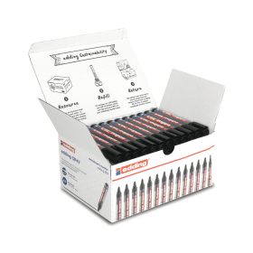 Edding Boardmarker 363 Whiteboard Markers Chisel Tip 1 5mm Line Black 50 Pack 888670 F