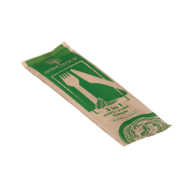 Edenware 3 in 1 Wooden Cutlery Meal Pack 500 Pack 885172 F