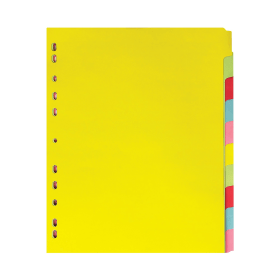 Elba Card Divider 10 Part 160gsm A4 Assorted 400007242 126940 F