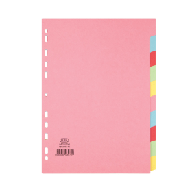 Elba Card Divider 10 Part 160gsm A4 Assorted 400007246 100199 F