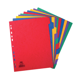 Elba Card Divider 10 Part 225gsm A4 Assorted 400007516 392478 F
