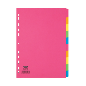 Elba Card Dividers 10 Part 160gsm A4 Assorted 400008300 364846 F
