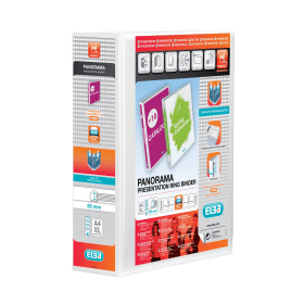 Elba Panorama A4 65mm 4D Ring Binder White 10 Pack 400001305 103691 F