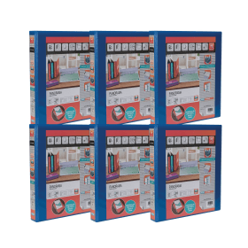 Elba Panorama A4 25mm 4 D Ring Presentation Binder Blue 6 Pack 400008415 138611 F