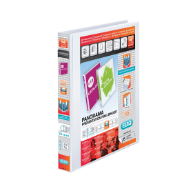 Elba Panorama A4 25mm 4D Ring Presentation Binder White 10 Pack 400001391 104767 F