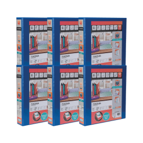 Elba Panorama A4 40mm 4 D Ring Presentation Binder Blue 6 Pack 400008418 185003 F
