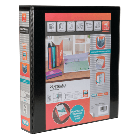 Elba Panorama A4 40mm 4D Ring Presentation Binder Black 6 Pack 400008417 143718 F