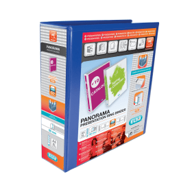 Elba Panorama A4 65mm 4D Ring Presentation Binder Blue 4 Pack 400008675 154864 F