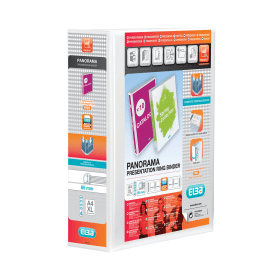 Elba Panorama A4 65mm 4D Ring Presentation Binder White 4 Pack 400008673 116977 F