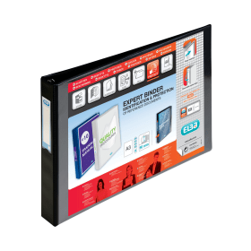 Elba Vision 4D Ring Binder Oblong 30mm A3 Black 148492 F