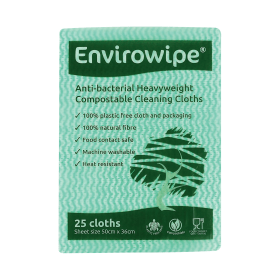 Envirowipe Antibacterial Cleaning Cloths 500mm x 360mm Green 25 Pack 479450 F
