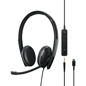 Epos Adapt 165T Wired On Ear Binaural Headset USB C Black 767366 F